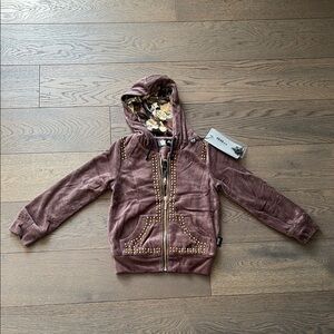 Kids Brown Studded Hoodie